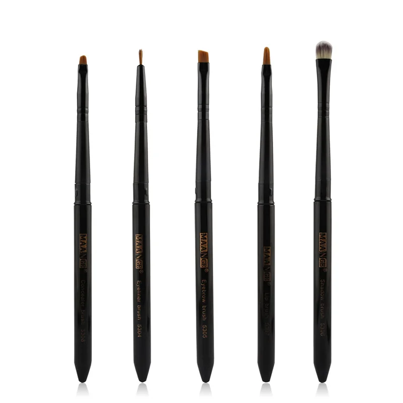 

FGHGF Professional 5 Pcs Makeup Brushes Set Foundation Eyeshadow Eyebrow Brush Cosmetic Tool For Women Travel Make Up Brush Kit
