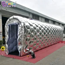 12*2*3 м серебряный цвет канал надувная палатка надувная для вечерние, Светодиодный Освещение надувной туннель для мероприятий