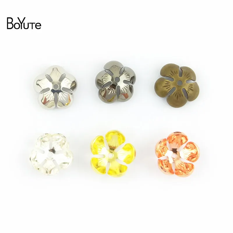 BoYuTe 100 Pcs 7 Colros 125MM Flower Bead Caps Wholesale Filigree Brass Material DIY Jewelry Findings (5)