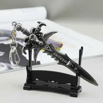 

DoreenBeads Zinc Based Alloy Silver Color Weapon Chinese Sword Pendants Fashion Key Chain Personality Creative Gift,1 Piece