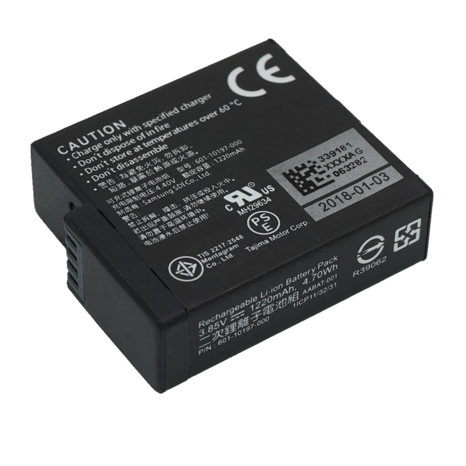 Digital Batteries for GoPro Hero 5 rechargeable battery 1220mAh Rechargeable Li-ion battery for GoPro Hero5 action cam