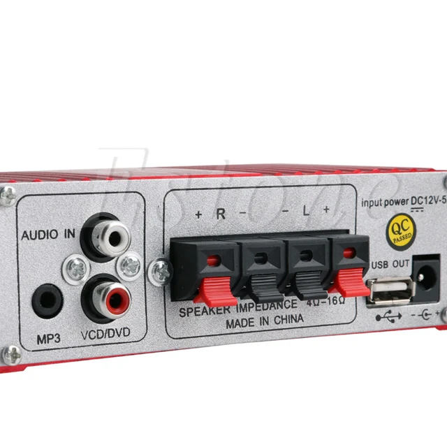MA-180 DC12V 2-CH Mini Hi-Fi AMP Stereo USB Car Boat Audio Auto Power Amplifier