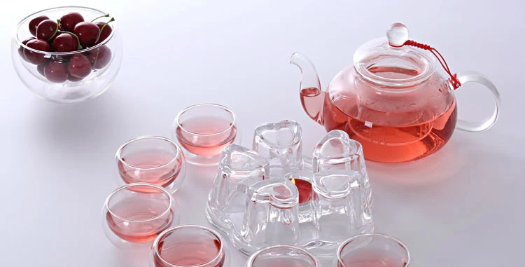 Прозрачный стеклянный цветочный чайник, фильтрованный чайник с лимоном, бутылка для холодной воды, чайный домик