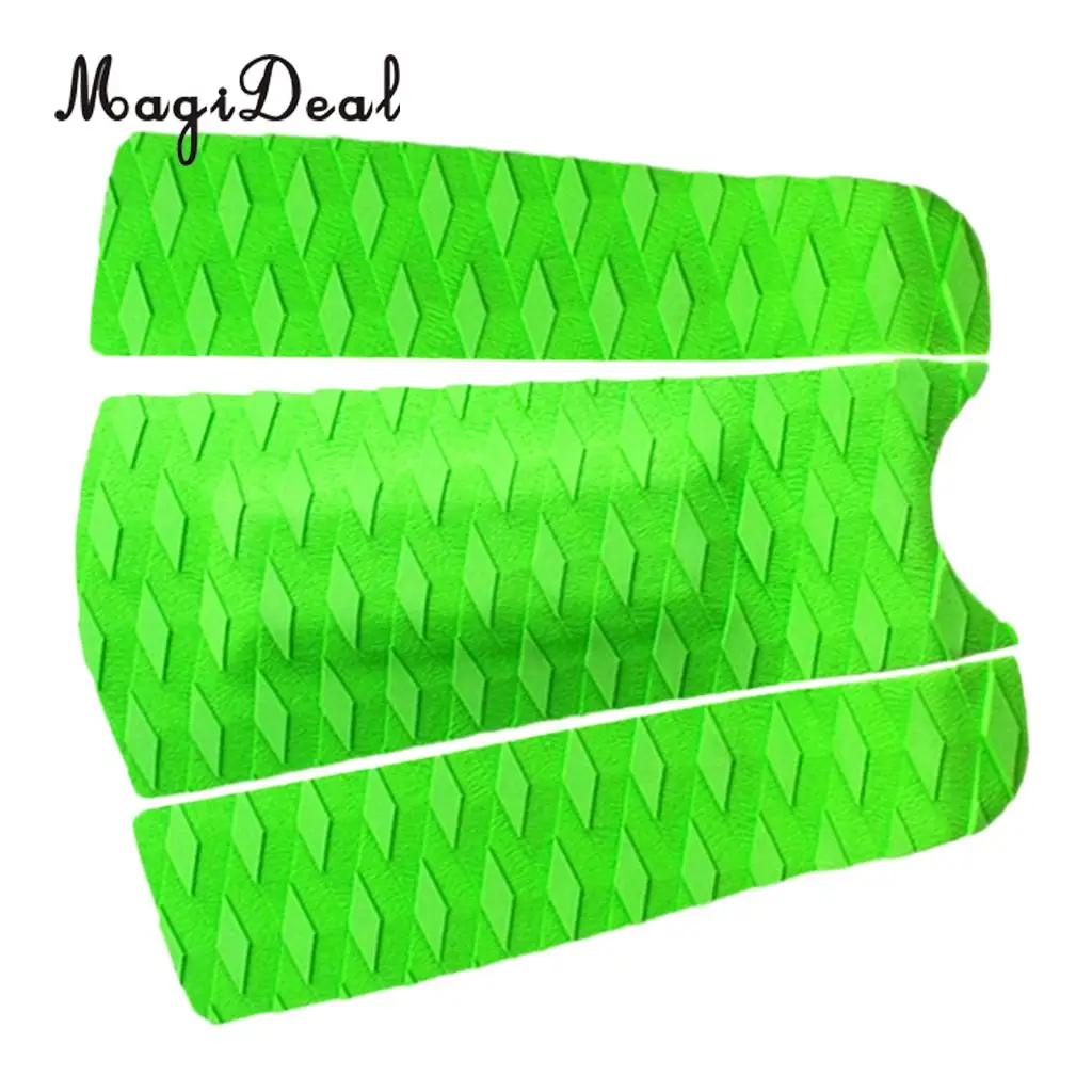 MagiDeal 3Pcs Adhesive Diamond Grooved Non-slip EVA Surf Traction Pad Tail Pad Deck Grip Mat for Surfboard Shortboard Skimboard