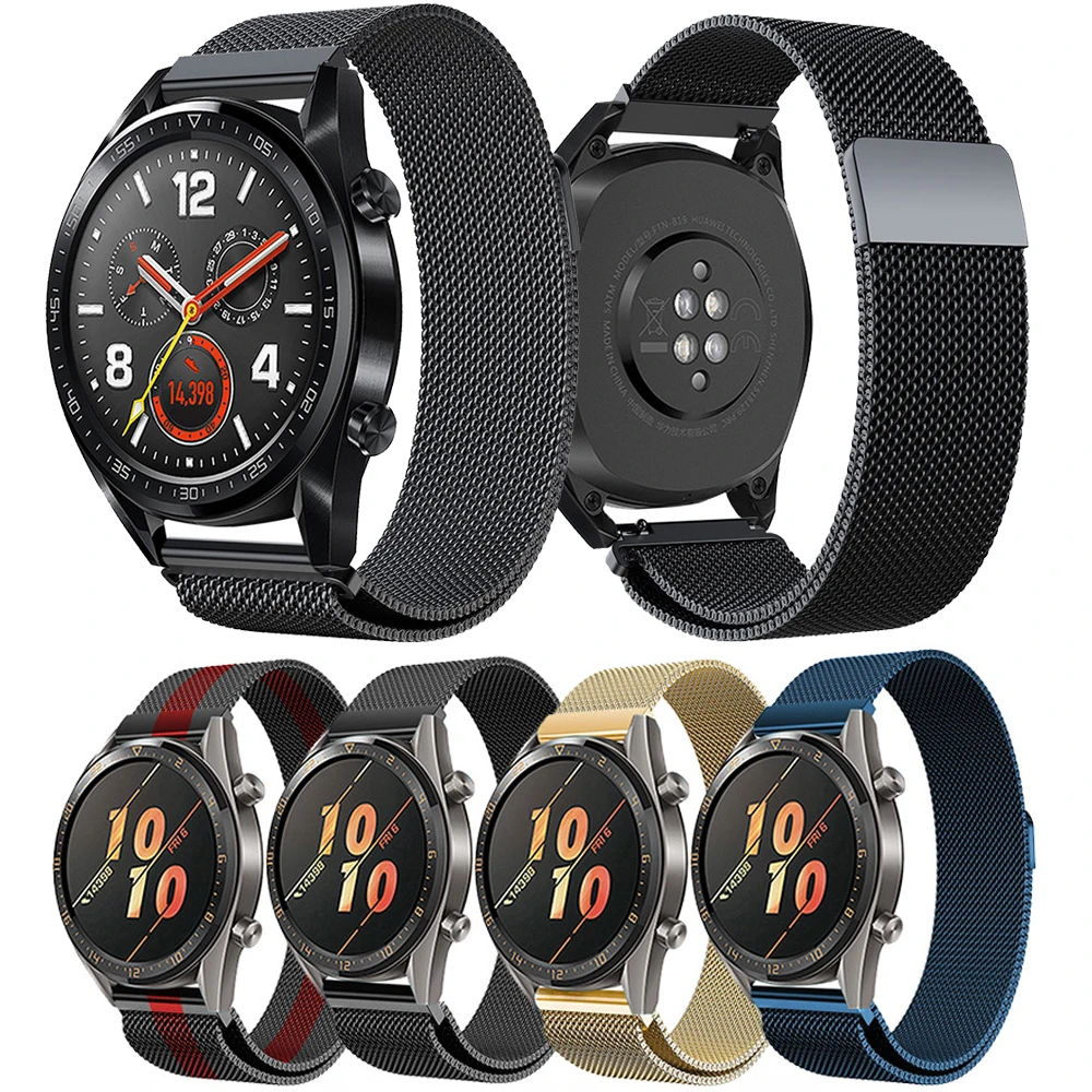 

22mm Metal Milanese Loop Band For HUAWEI WATCH GT / GT Active Wrist Strap Bracelet For HONOR Watch Magic Watchband