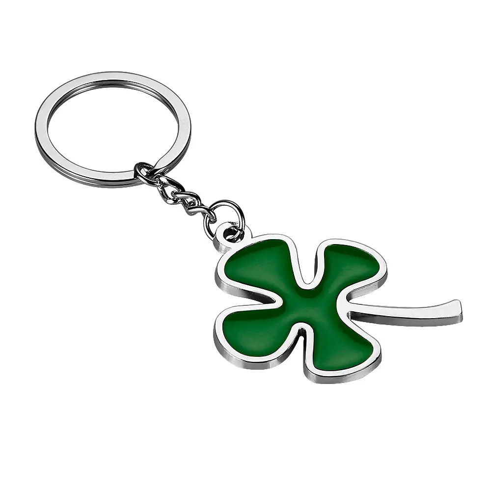 

For Alfa Romeo 159 147 Giulietta Creative Lucky Four Leaf Clover Car Keychain Key Ring Holder Auto Leaf Key Chain Accessories