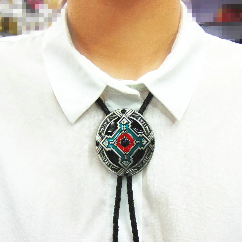 Западное ожерелье с подвеской в виде галстука Боло для танцев, Родео Боло, металлический галстук для женщин, ковбойский Кожаный Галстук, мужское ожерелье, ювелирное изделие