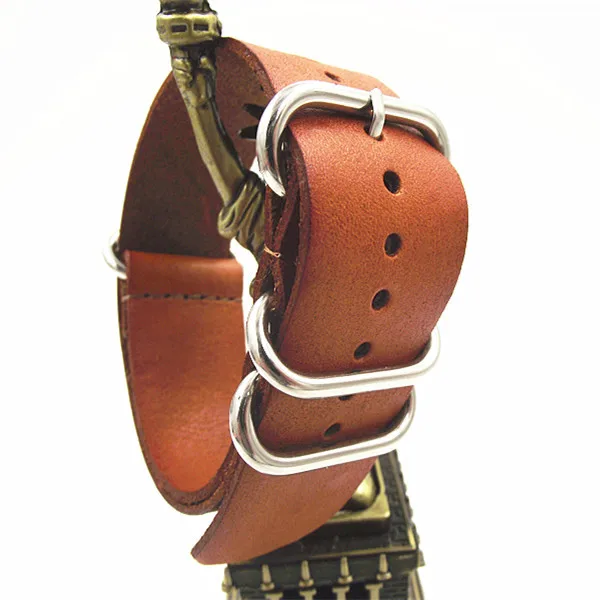 Высококачественный ремешок zulu straps 1PCS 18 мм из натуральной кожи для наручных часов
