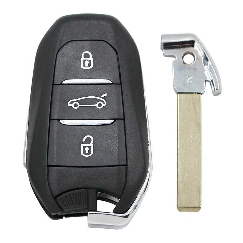 Keyless-Go 3 кнопки дистанционный смарт ключ-брелок 433 МГц 4A чип для peugeot 208 308 508 3008 5008 с аварийным ключом HU83