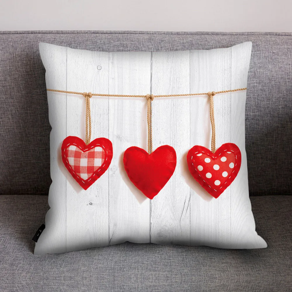Чехлы на подушки с Днем Святого Валентина, наволочки на подушку, полиэстер, красное сердце, любовь, принт, бросок, наволочка, чехол декоративная наволочка для подушки