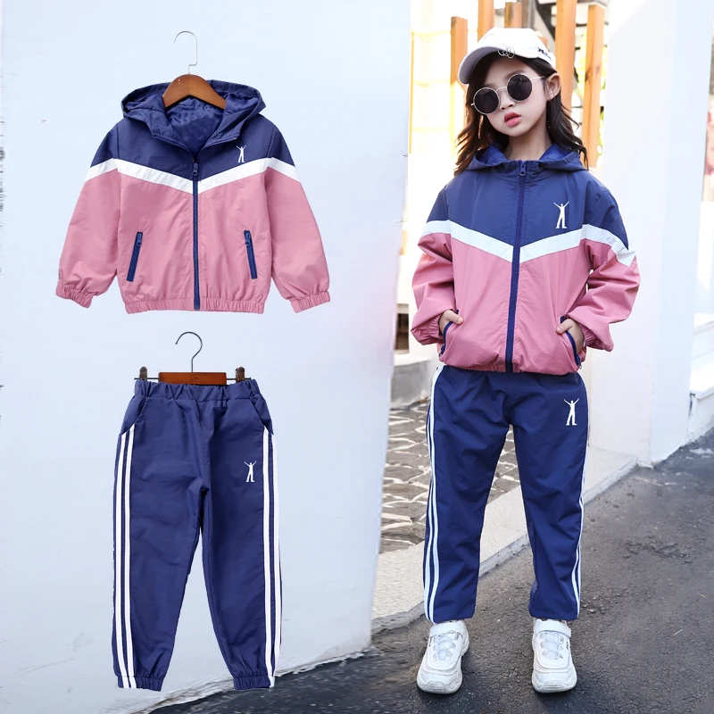 

Girls Clothes Children Boutique Kids Clothing Set Toddler Tracksuit Big Girls Fall Outfits Windbreaker + Pants 3 to 13 Years