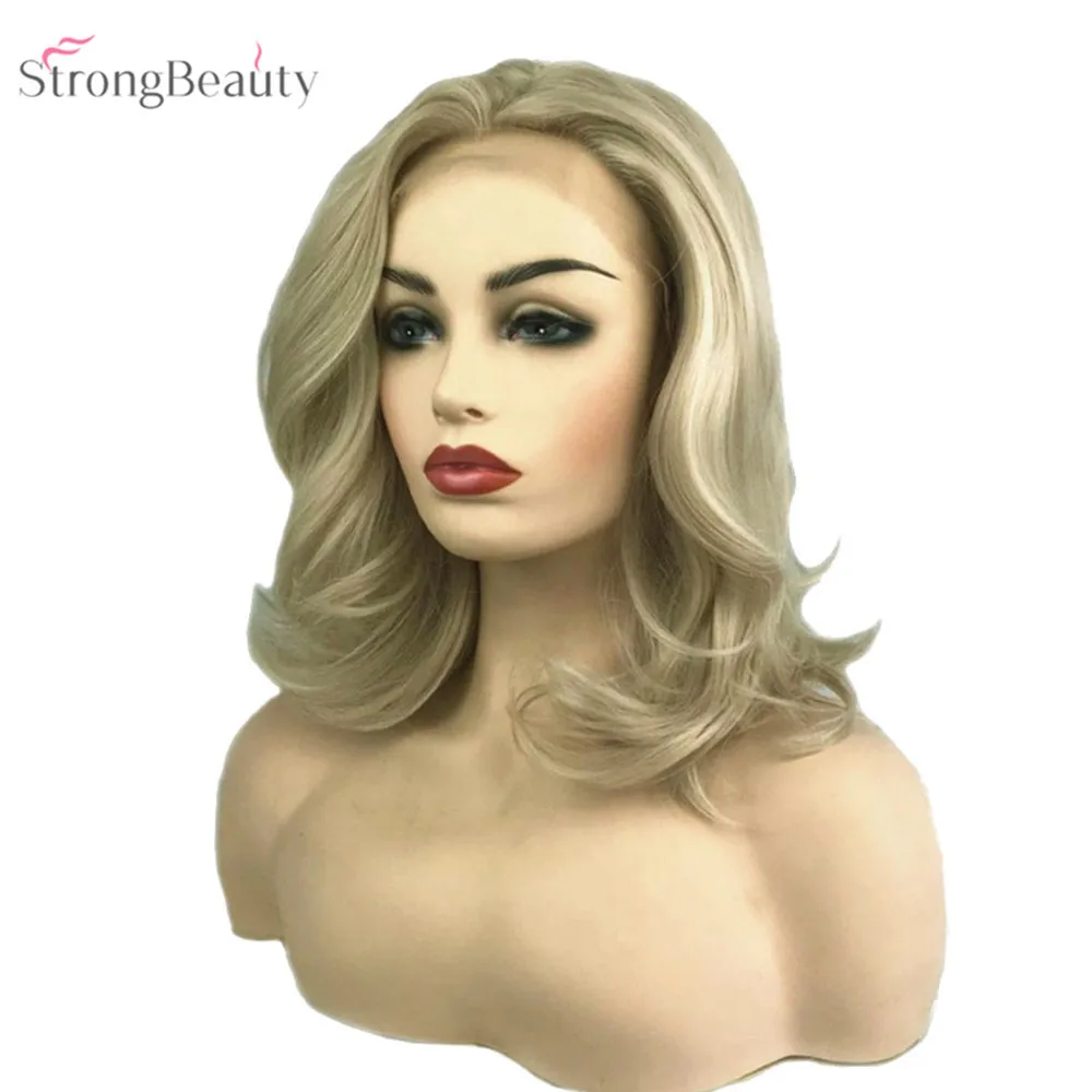

StrongBeauty Lace Front Wig Blonde Long Hair Women's Synthetic Wigs Curly