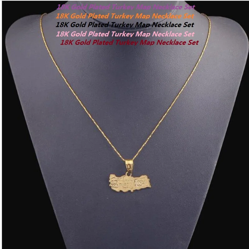 

Stainless Steel Pendant Necklace Turkey Map Tag f