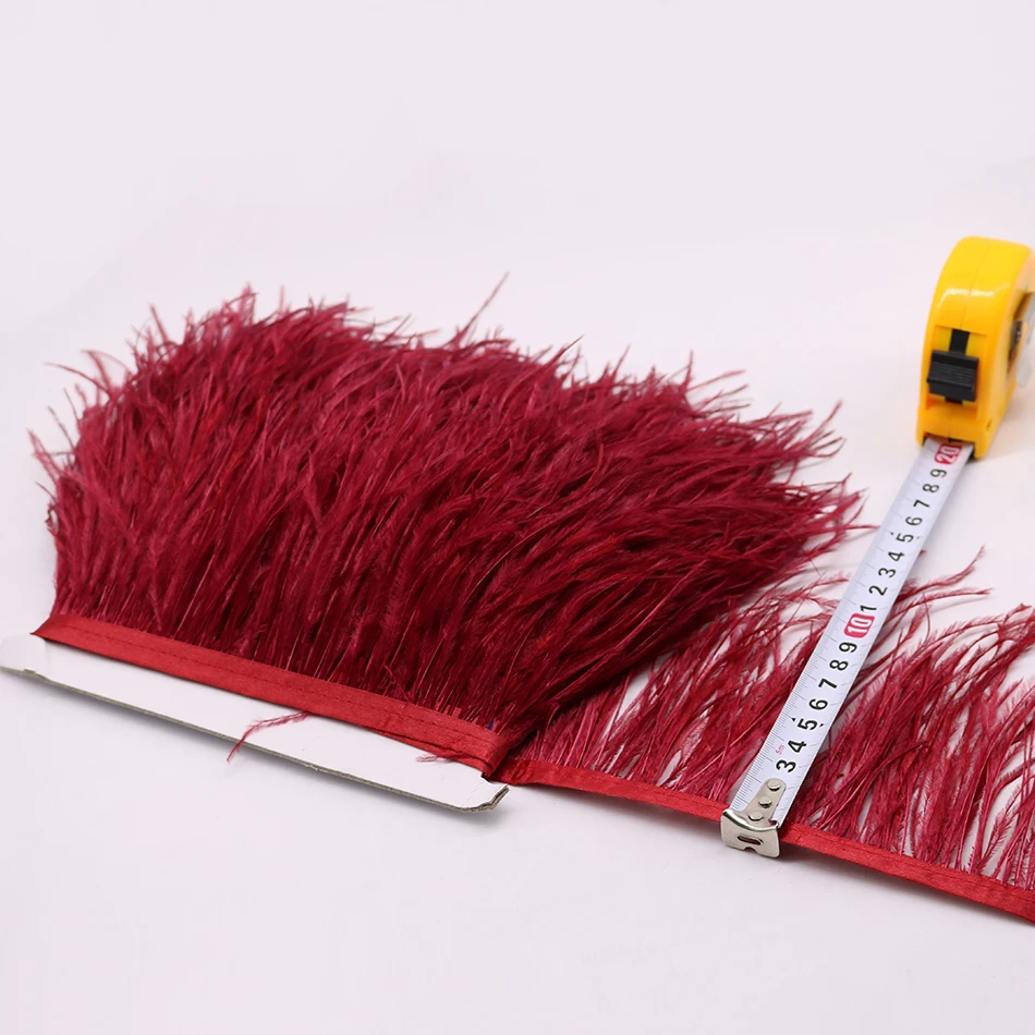 7 burgundy ostrich feather fringe 6