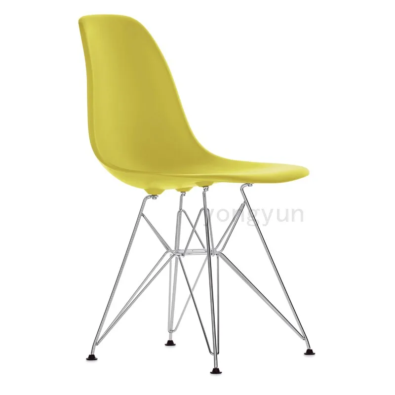 

Minimalist modern Dining Room furniture popular plastic chair Leisure dining chair Composition of synthetic resin and solid legs