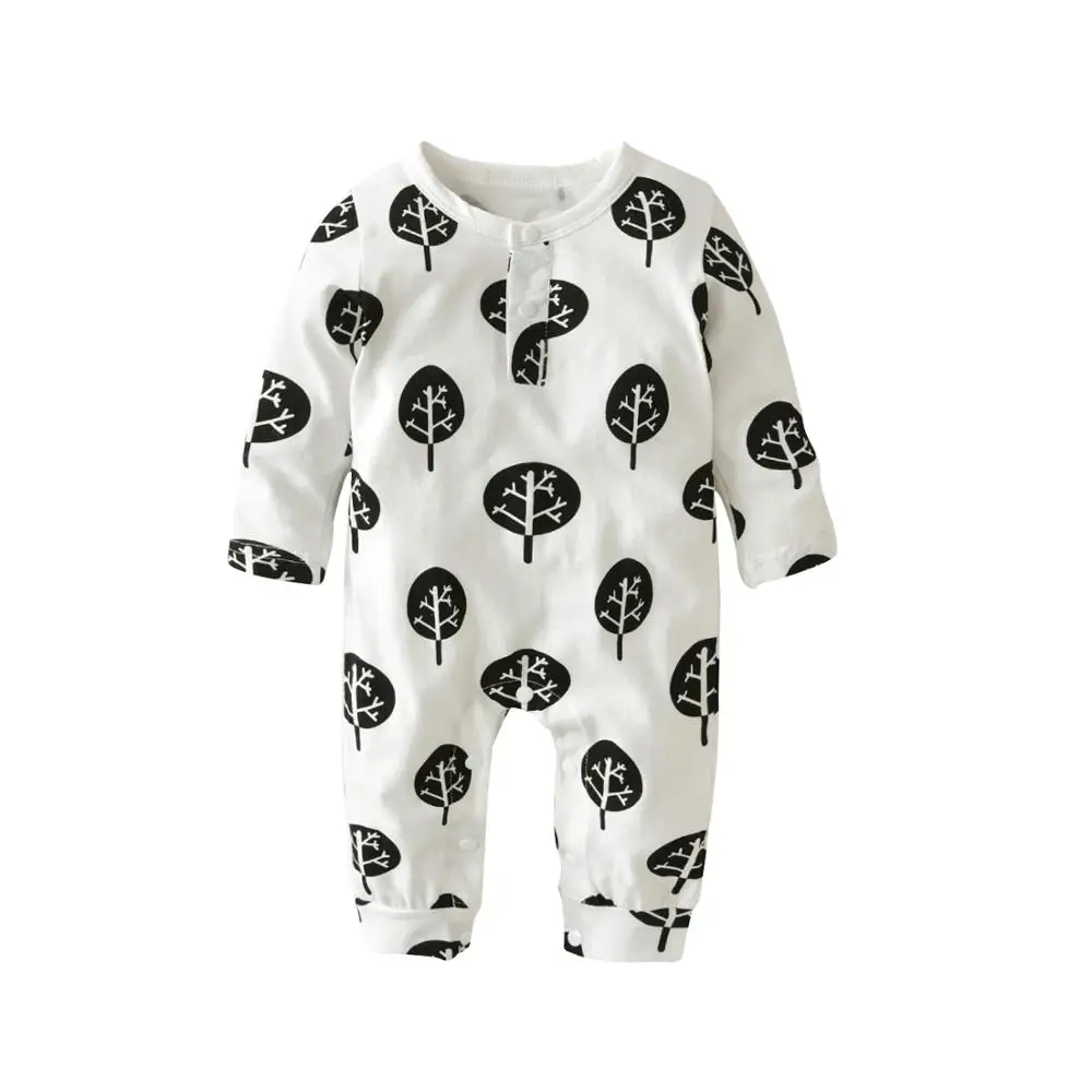 

Infant Baby Boy Toddler Girl Unisex Romper Spring Autumn Newborn Jumpsuit Kids Tree Printing Cotton Clothes
