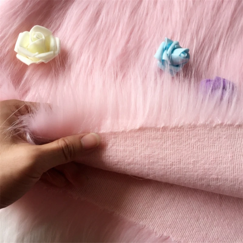 SHORT Faux Fur Fabric Baby PINK PASTEL