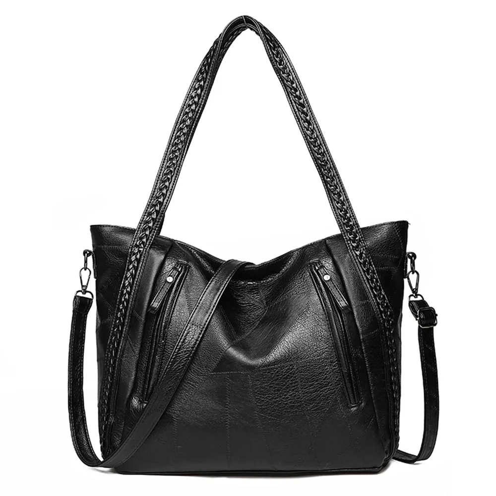 Роскошные винтажные сумки, модная тканая женская сумка из мягкой кожи, дизайнерские сумки на плечо для женщин, Повседневная вместительная сумка-тоут