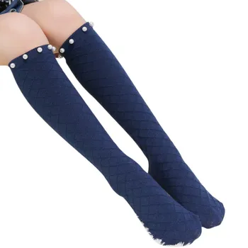 

Girl Cotton Middle Tube Socks Grated Pearl Mesh Knee High Socks 2017 Hot Sale Baby Children Solid Color Socks Age 3-12