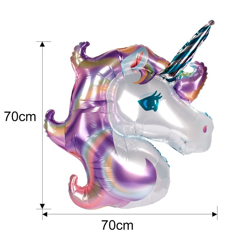 QIFU/вечерние украшения в виде единорога на день рождения, вечерние принадлежности в виде единорога, детский декоративный Комплект для девочек на день рождения, воздушные шары в виде единорога на годовщину - Цвет: 1pcs Style 2