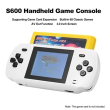 Pow малыш S600 2,8 дюмовая игровая консоль встроенный 68 футболки с принтами на тему классических игр 8 бит Av Out видео ручной геймпад белого цвета