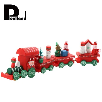 

Cute Train Christmas Decor Gift Party Little Train Wooden Train Children Blocks Ornaments New Year Supplies