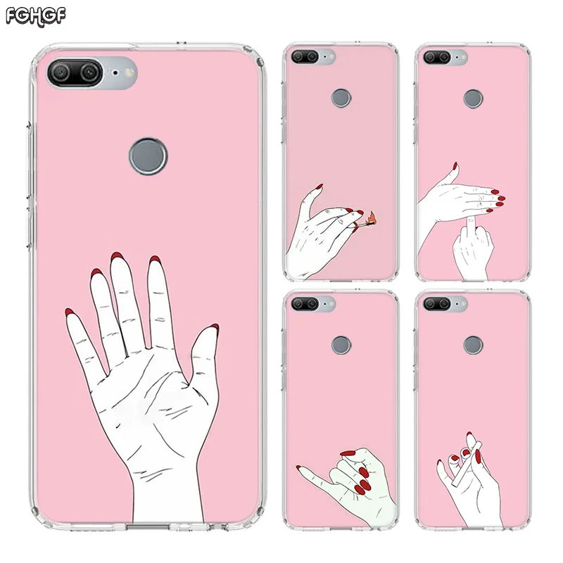 Beautiful Woman's Hand Soft TPU Print Hull Case For Huawei Honor 8X MAX 8 9 10 lite 7 7X 6X V9 Play V20 Frosted Fundas Cover |