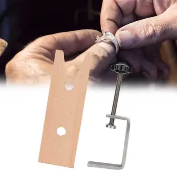 

Stainless Steel Wood Ring Fixed Vise Clamp for Jewelry Ring Making Repairing Clamping Table Non-slip Clip Jewelry Making Tool