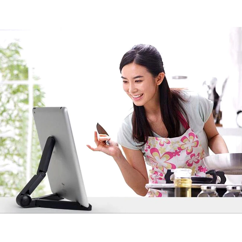 

Foldable Tablet Holder Desktop Big Phone Holder Stand Bracket Mount Adjustable for iPad Tablet Mobile Phone 4-10 Inch