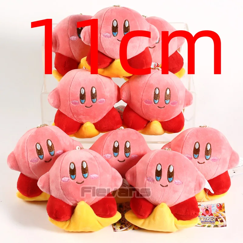 Kawaii Kirby мини-подвески мягкие куклы Мультяшные Плюшевые игрушки 10 шт./партия - Цвет: B