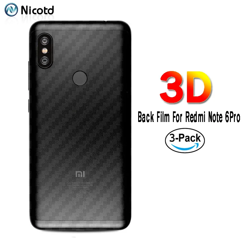 

Carbon Fiber Protector Film 3Pack For Redmi Note 6Pro 5Pro S2 Full Cover Screen Protector For Xiaomi Mi A2 Lite 8 Lite Back Film