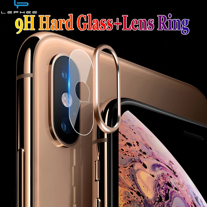 

For iPhone XS MAX Camera Protector Screen Tempered Glass +Metal Lens Ring Case on for iPhone xs max xsmax iPhone x xr Film Cover