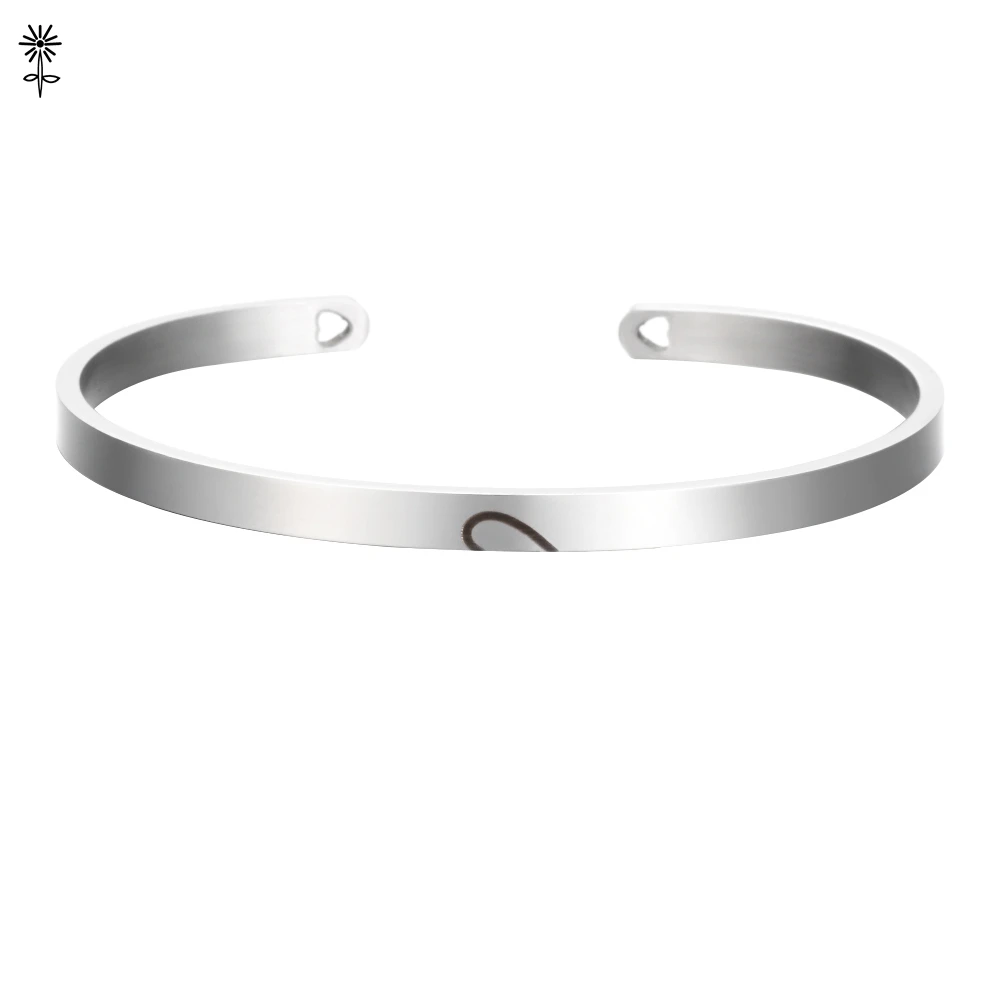 Нержавеющая сталь Розовое золото положительный вдохновляющий дизайн браслет Выгравированный Цитата браслет с мантрой и манжета браслет для влюбленных SL-014 - Окраска металла: A1