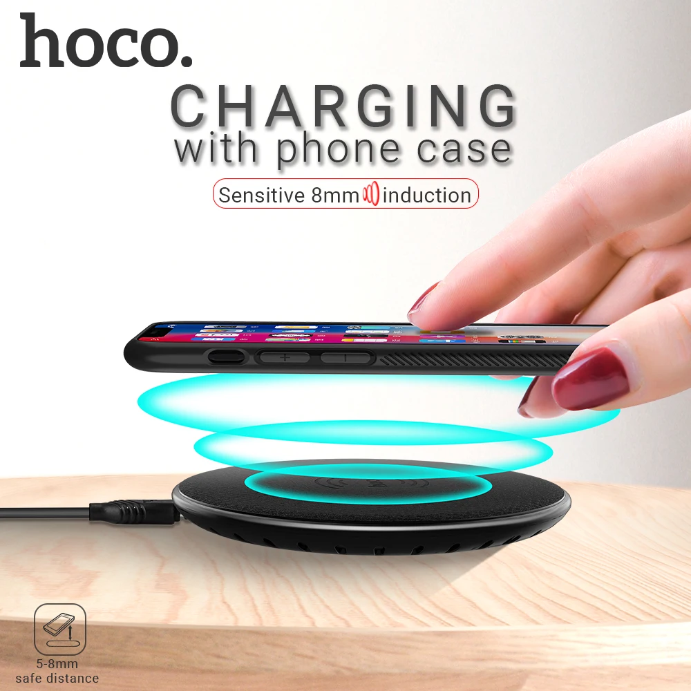 

hoco wireless charger 5W output wireless charging pad for Apple iPhone Samsung Xiaomi phone charging base desktop mat adapter