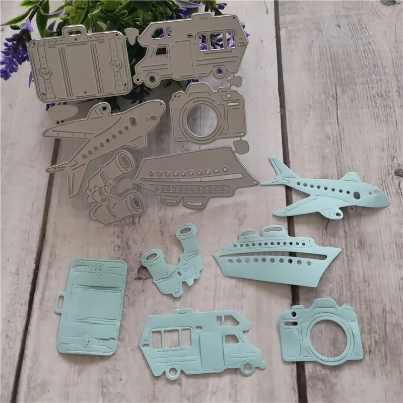 6 Style Camera Aircraft Ship Metal Cutting Dies DIY Scrapbooking Carbon Sharp Craft Die Photo Invit - 33002377654