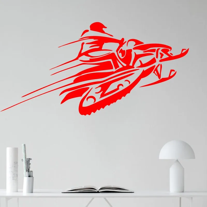 

Snowmobiles Wall Vinyl Decal Sticker Racing Winter Extreme Sport Art Design Murals Interior Home Decor House Accessories WW-178