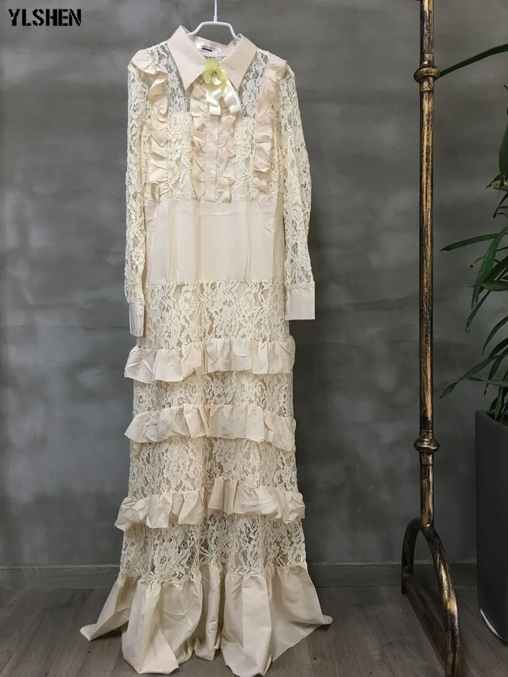 African Dresses for Women Dashiki Lace African Clothes Plus Size Fungus Edge Cake Africa Dress Africaine Robe Femme Long Dress 03