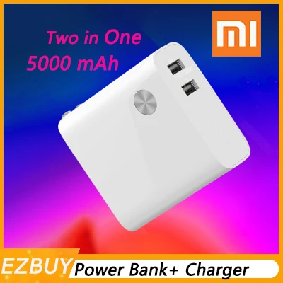 

[Two in One] Xiaomi Mi Power Bank 5000mAh Dual USB Fast Charge Battery Socket Quick Charger for Smart Phone Travel Daily