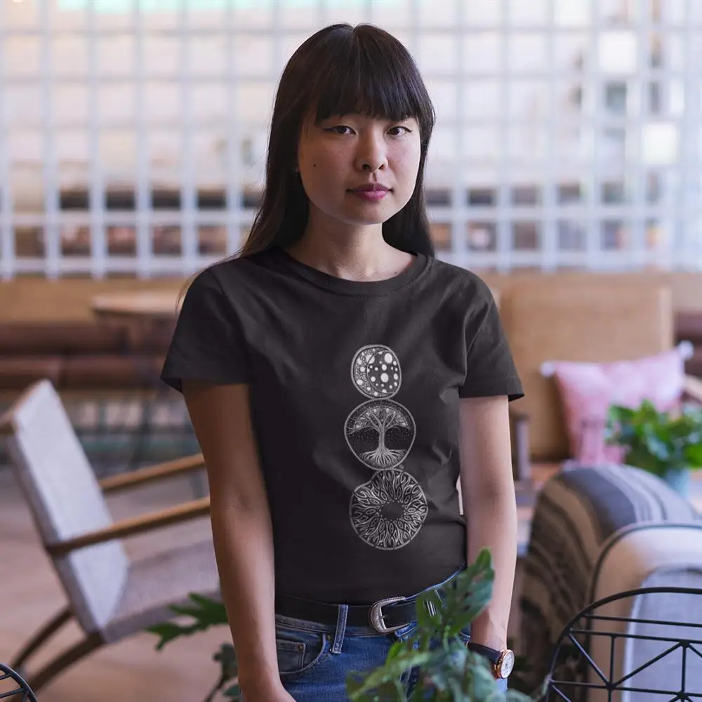 

Sun Moon T-Shirt EP MOON T Shirt O Neck 100 Cotton Women tshirt Plus Size Simple Graphic Short-Sleeve Summer Ladies Tee Shirt