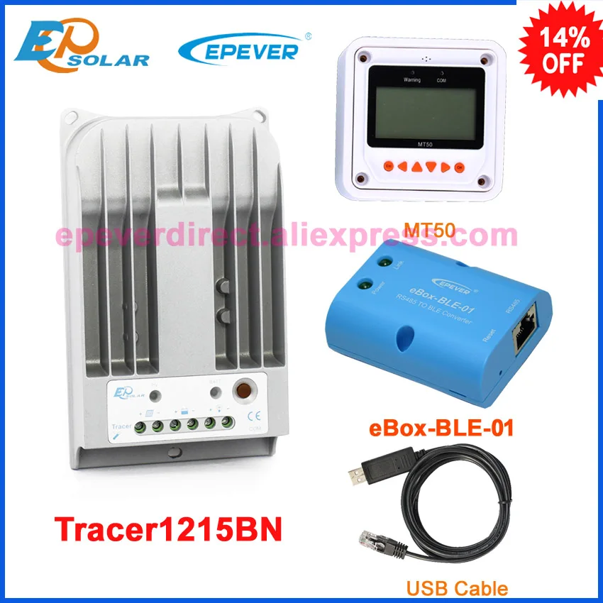 

Tracer1215BN EPEVER Charger solar controller 10A 10amp BLE bluetooth function temperature sensor MT50 meter free shipping