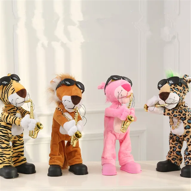 40cm Singing Dancing Electric Leopard Plush Toys Cartoon Pink Panther Plush Stuffed Toys For Children Birthday Gift 1