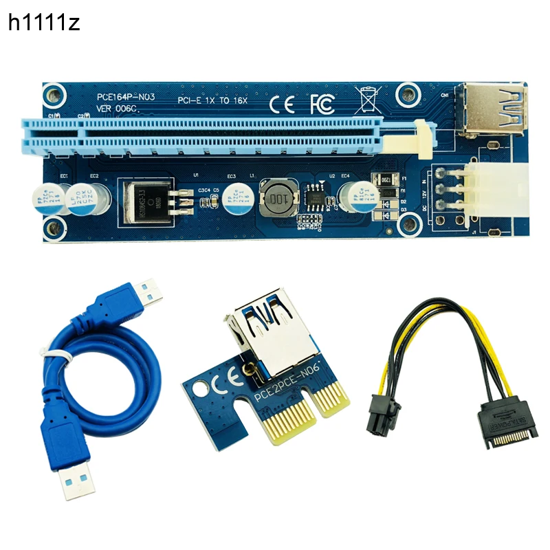 50 шт. VER 006C PCI E Express 1X to 16X Riser Card USB 3 0 кабель SATA до 6Pin питания 60 см для BTC Bitcoin Miner