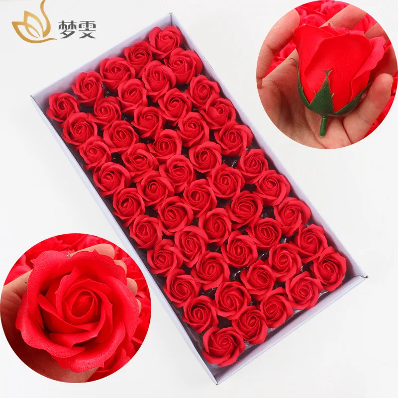 Caixa de Sabão Flores para Decoração Presente para Aniversário Dia dos Namorados Pces Aniversário Casamento Banho Sabão Rosa Flor 100 – 2