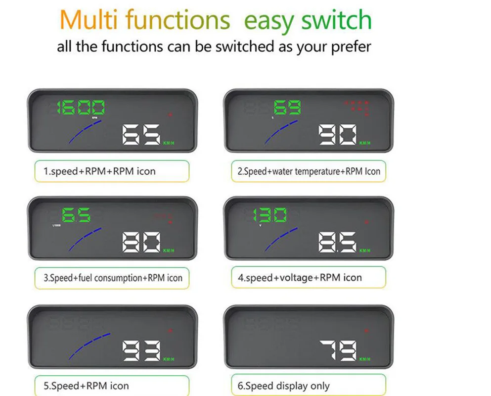 Новый P9 Head Up Дисплей стайлинга автомобилей HUD автомобиль Smart OBD цифровой