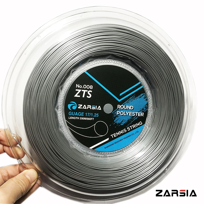 1 Reel ZARSIA 4G polyester Tennis Racket String 1.25MM 1.3MM Tennis Racquet Durable Poly Strings Round200M big reel