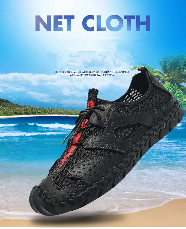 Модные летние мужские сандалии повседневная обувь из натуральной кожи на плоской подошве мужская пляжная обувь для вождения лоферы с закрытым носком