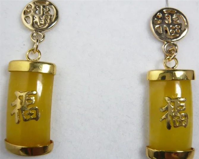 

FREE SHIPPING>>> 2 colors! wholesale Beautiful gold plate yellow/purple FU earrings 5.29