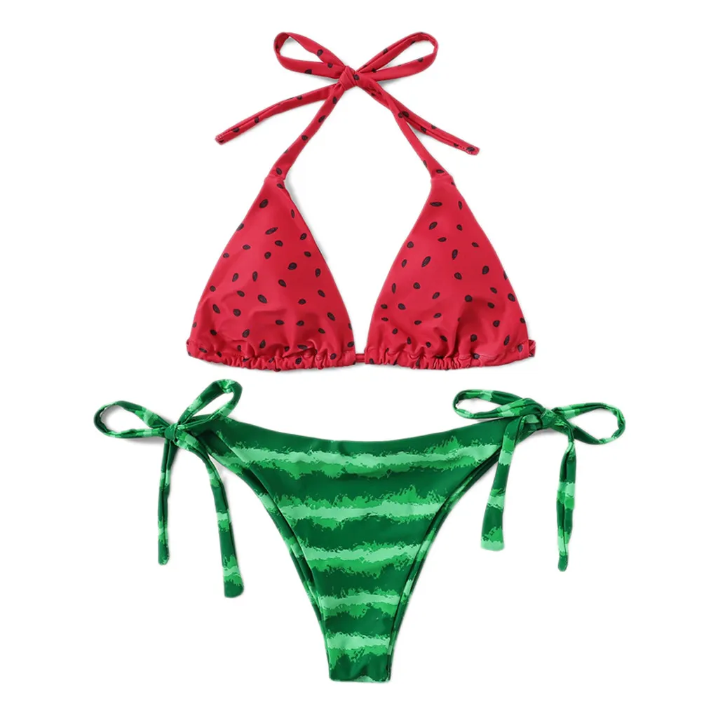 

MUQGEW Print Tube up Two Pieces bikini set push up Swimsuit swimwear women Beachwear Summer 2019 hot sale