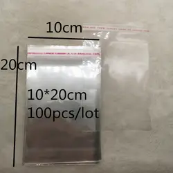 100 шт 10x20 см полиэтиленовый мешочек на молнии мешок прозрачные пластиковые пакеты OPP самоклеющиеся уплотнения ювелирных изделий делая мешок