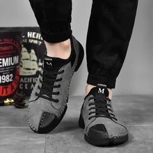 Новинка; брендовая летняя удобная мужская повседневная обувь; лоферы; Мужская обувь; Качественная кожаная обувь; мужские мокасины на плоской подошве; размеры 38-46